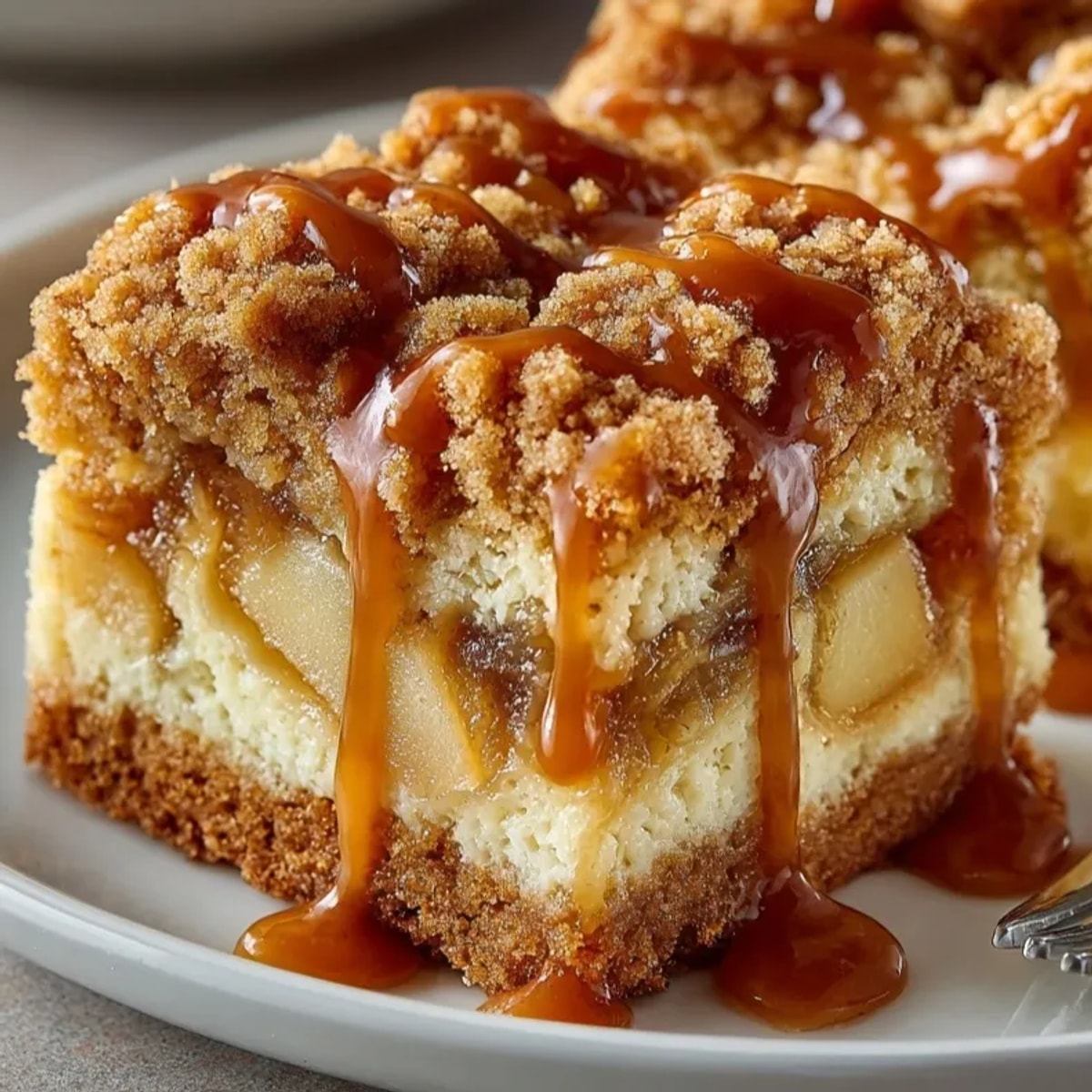 Golden Caramel Apple Pie Blondies, fresh from the oven, ready for sharing.