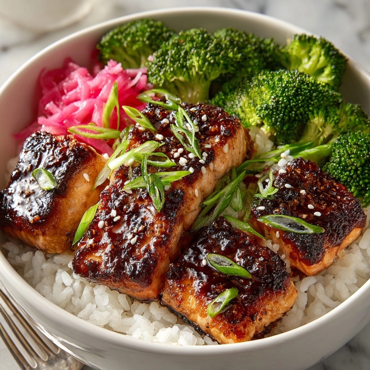 Quick 15-Minute Teriyaki Salmon Bowls recipe: A flavorful, healthy weeknight dinner idea.