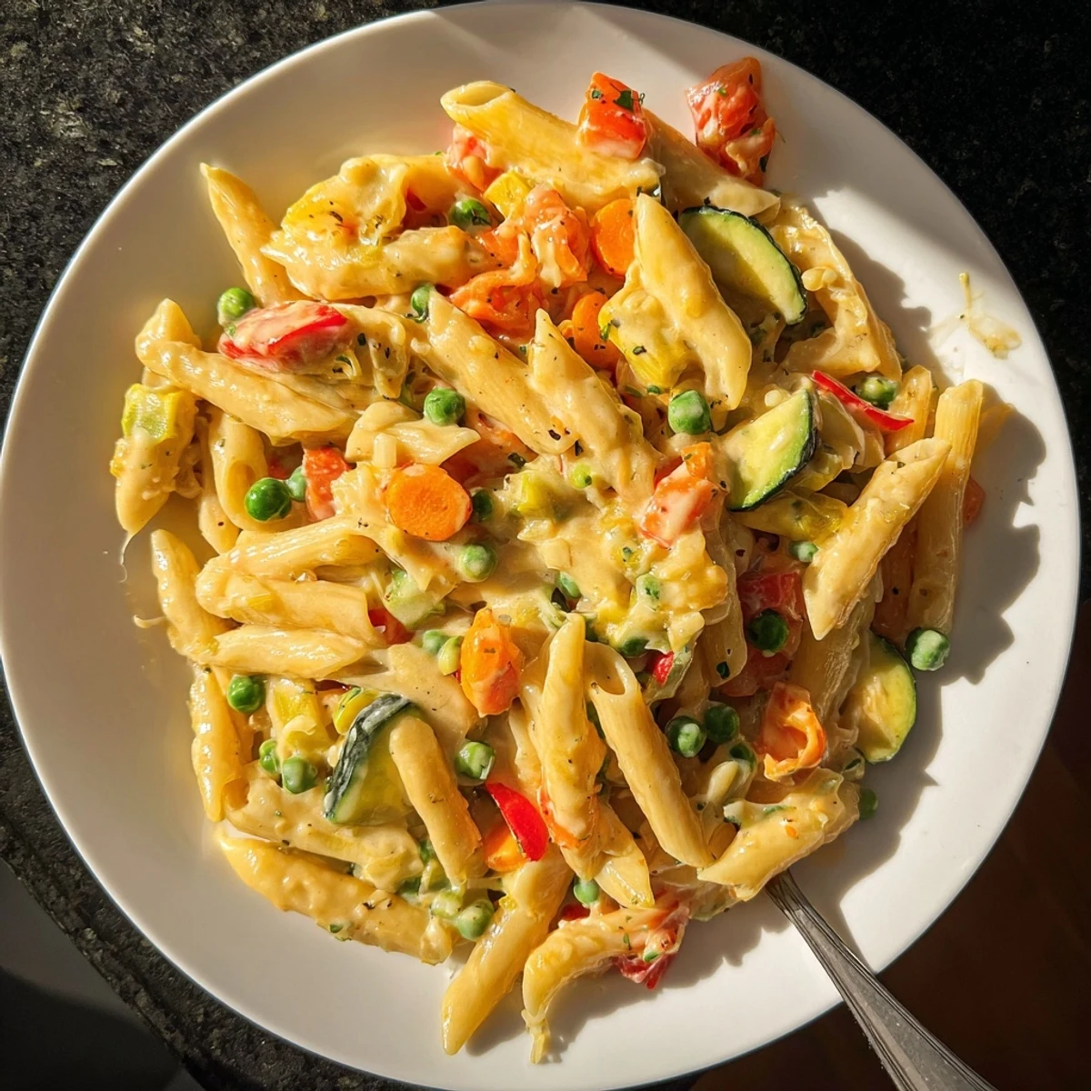Easily prepared One-Pot Pasta Primavera, served warm for a comforting meal.