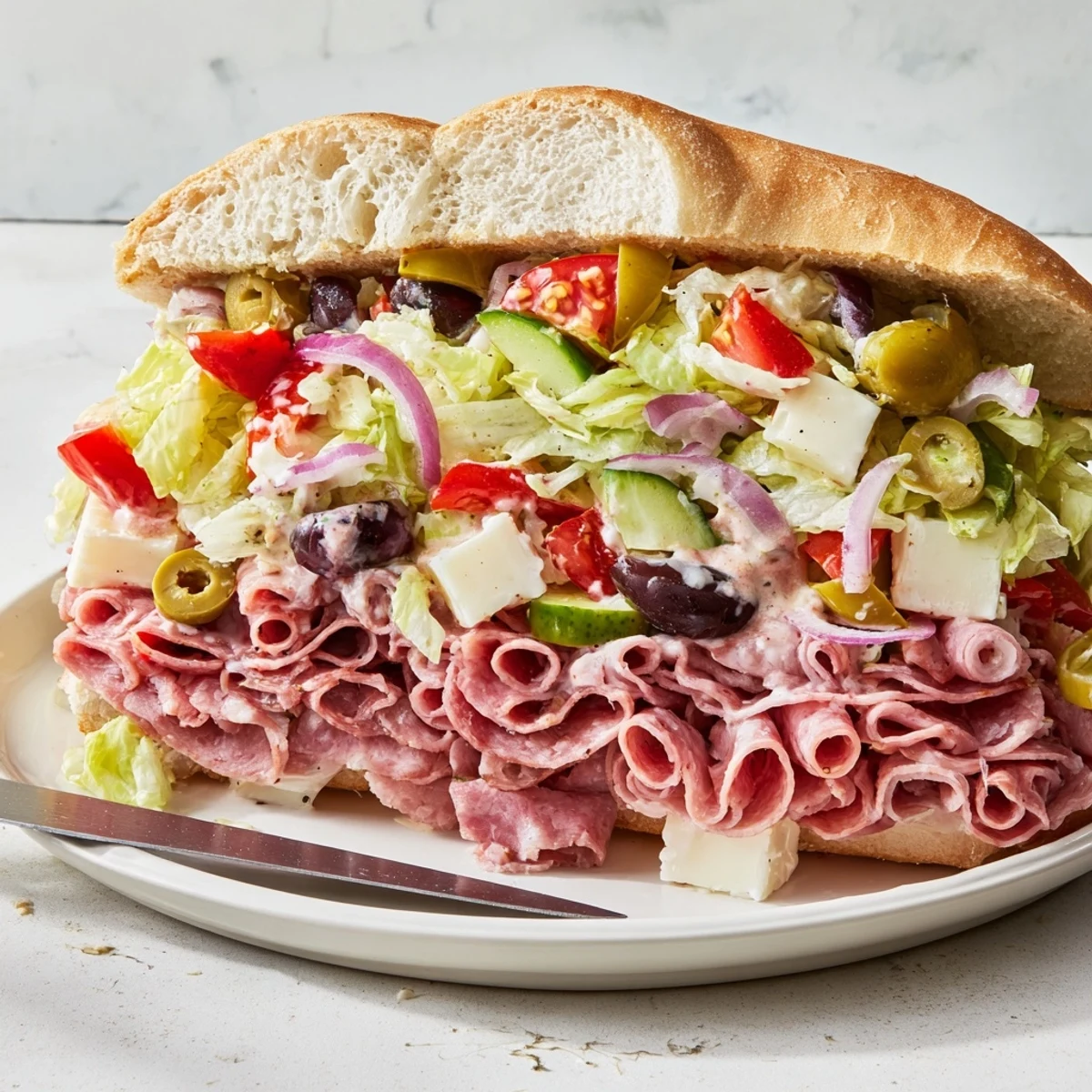 Heaping Flavor Mash-Up Sandwiches loaded with vibrant meats and fresh veggies.  