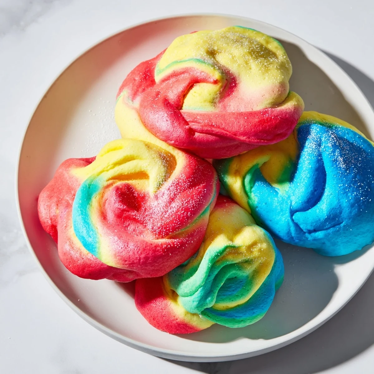 Fluffy cloud bread featuring bright colors, a gluten-free treat for joyful gatherings.