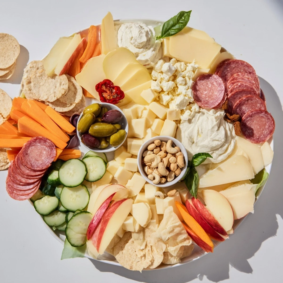 Inviting Girl Dinner Platter featuring assorted snacks and dips, ideal for sharing.