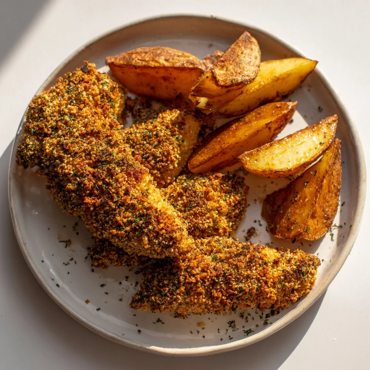 Herbed Chicken Tenders Potato Wedges