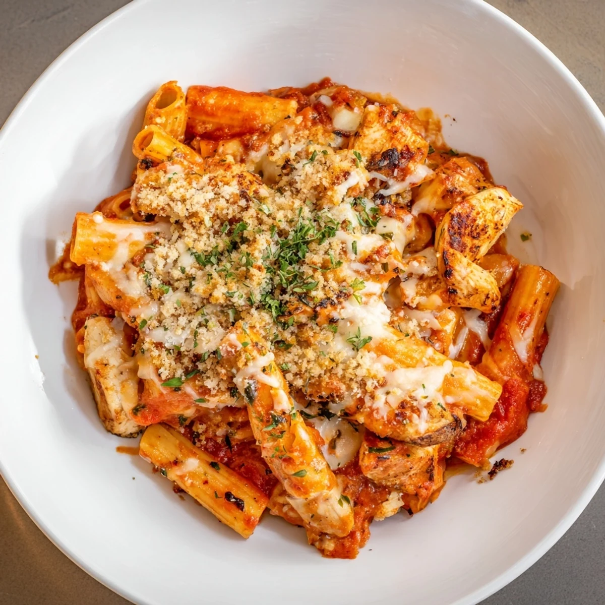 Baked Chicken Parmesan Pasta