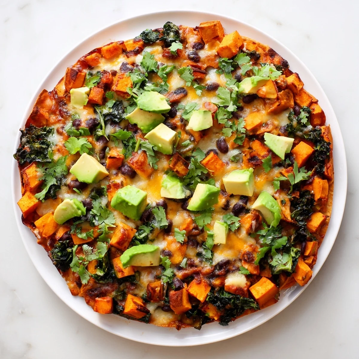 Envision cheesy One-Pan Sweet Potato, Black Bean & Kale Enchiladas, with earthy sweet potatoes and heartwarming spices.