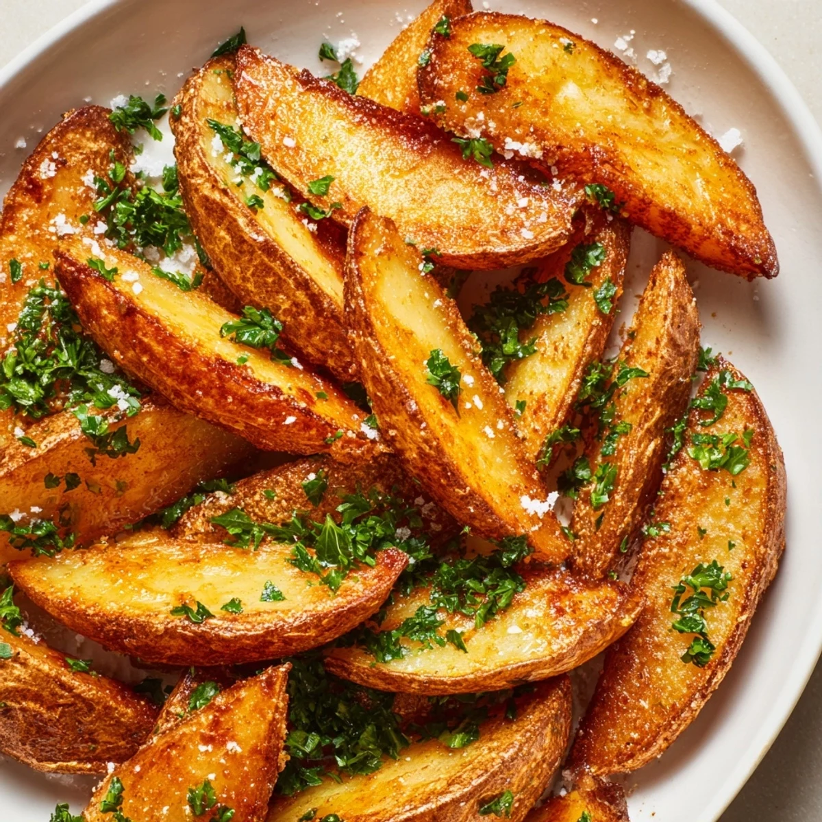 Golden, crispy 15-Minute Microwave Crispy Potatoes, seasoned with paprika and ready for a quick side.