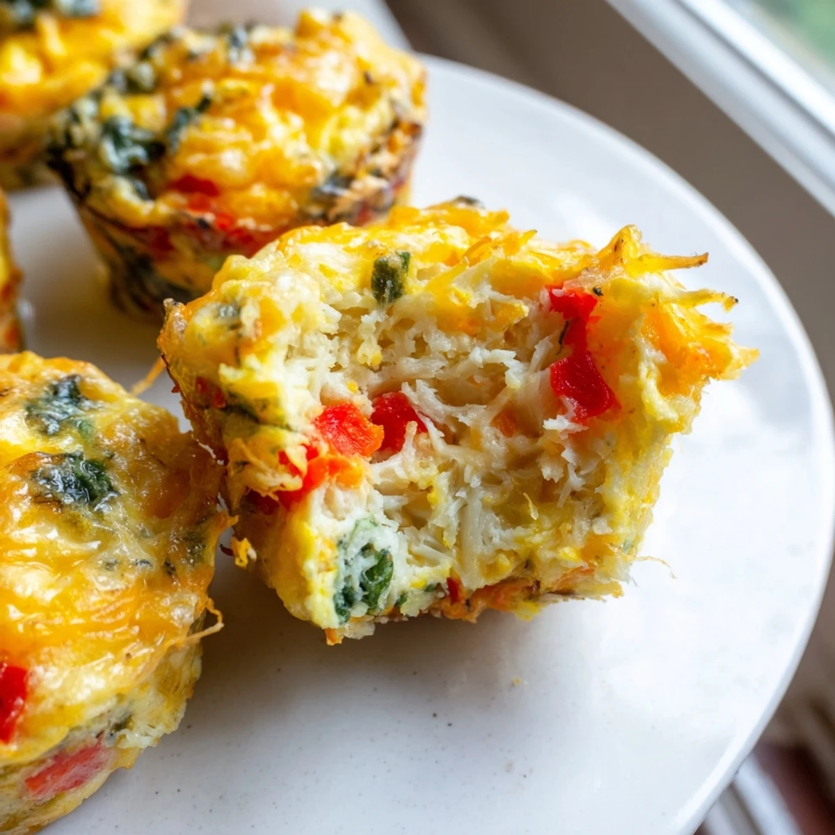 Golden-brown One-Pot Breakfast Casserole Muffins filled with savory cheese, vegetables, and optional sausage.