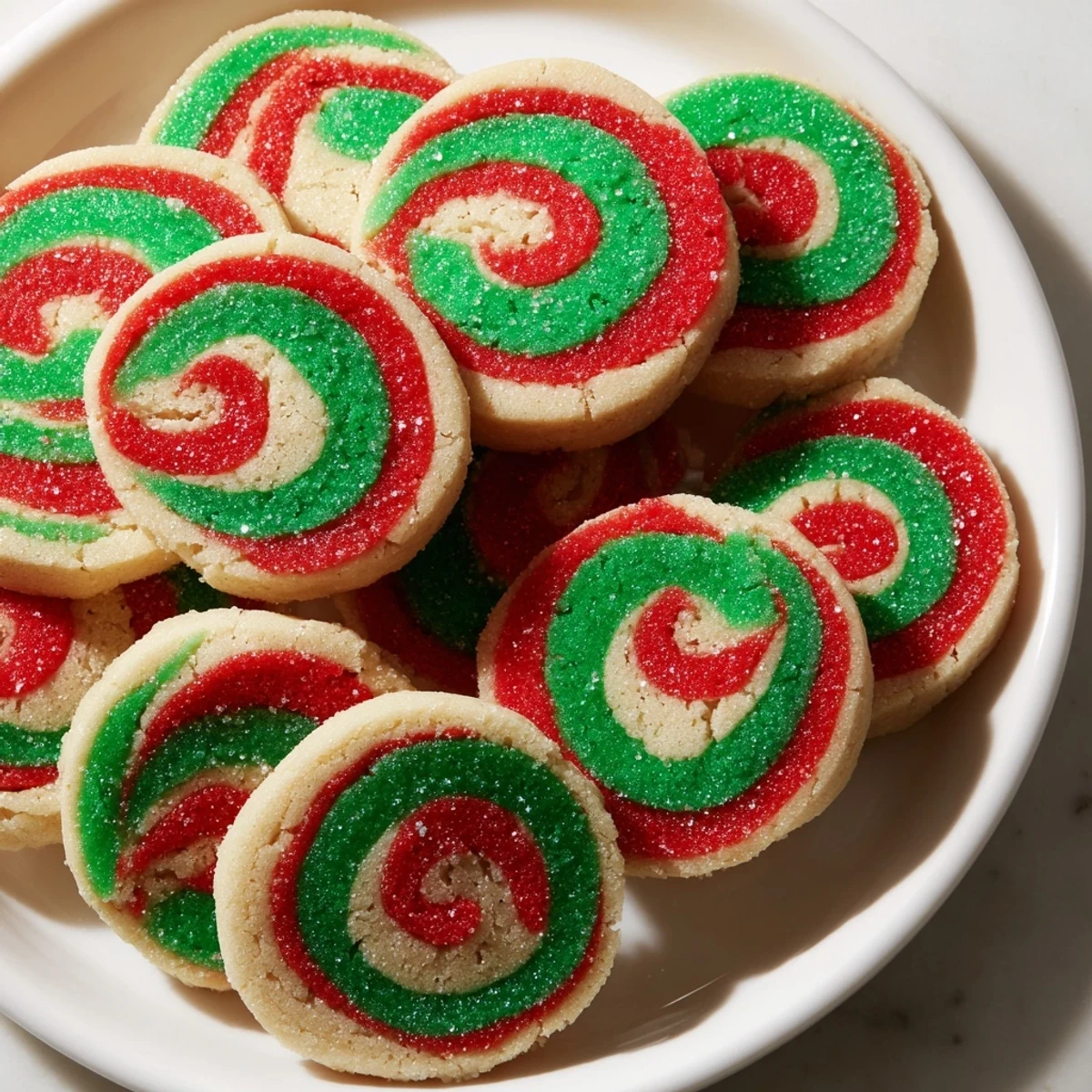 Holiday Pinwheel Cookies: Buttery swirls of red and green creating festive and delicious treats made easy.