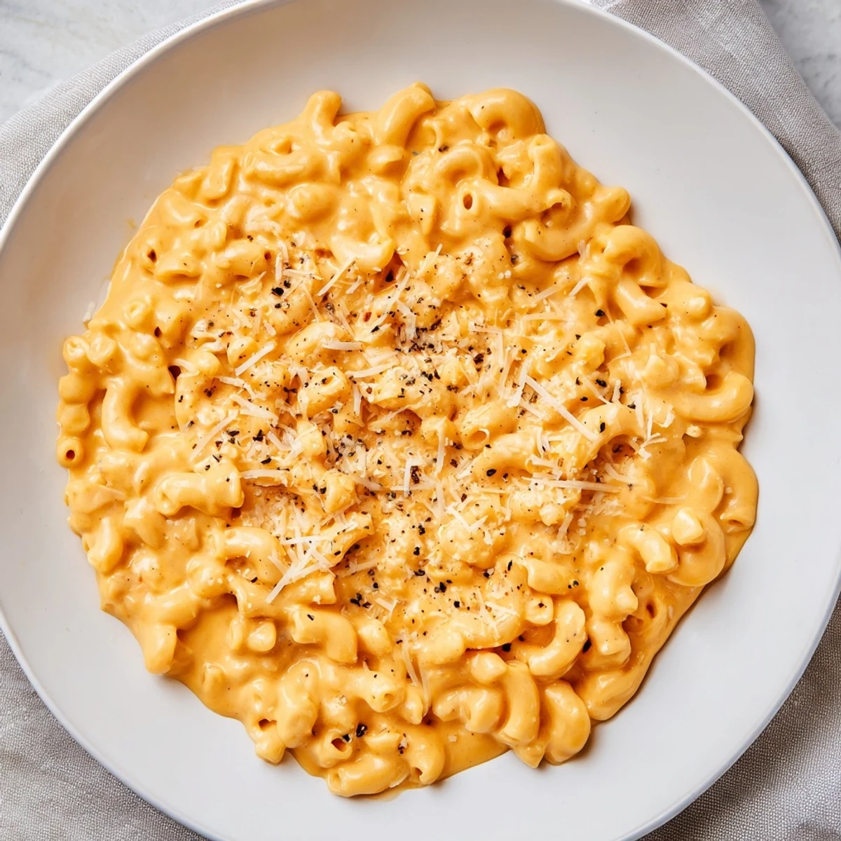 Enjoy this simple One-Pot Butternut Squash Mac & Cheese, featuring a rich, velvety squash sauce.