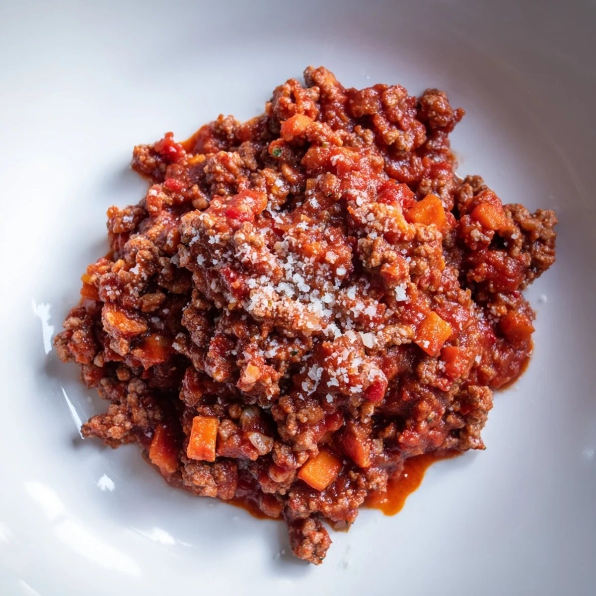 A steaming bowl of Classic Tuscan Ragu, with rich tomato color and savory aromas.