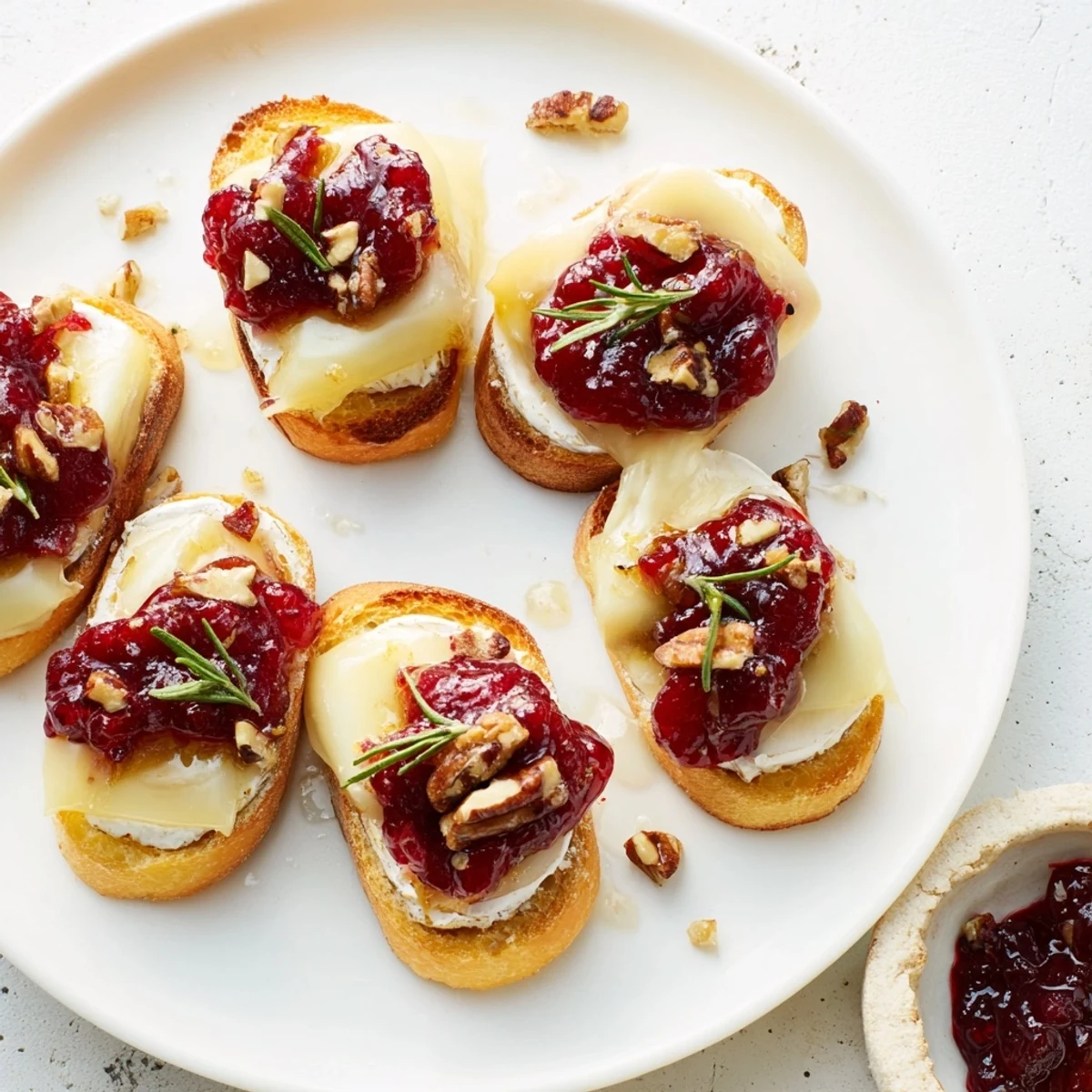 Quick Cranberry Brie Crostini