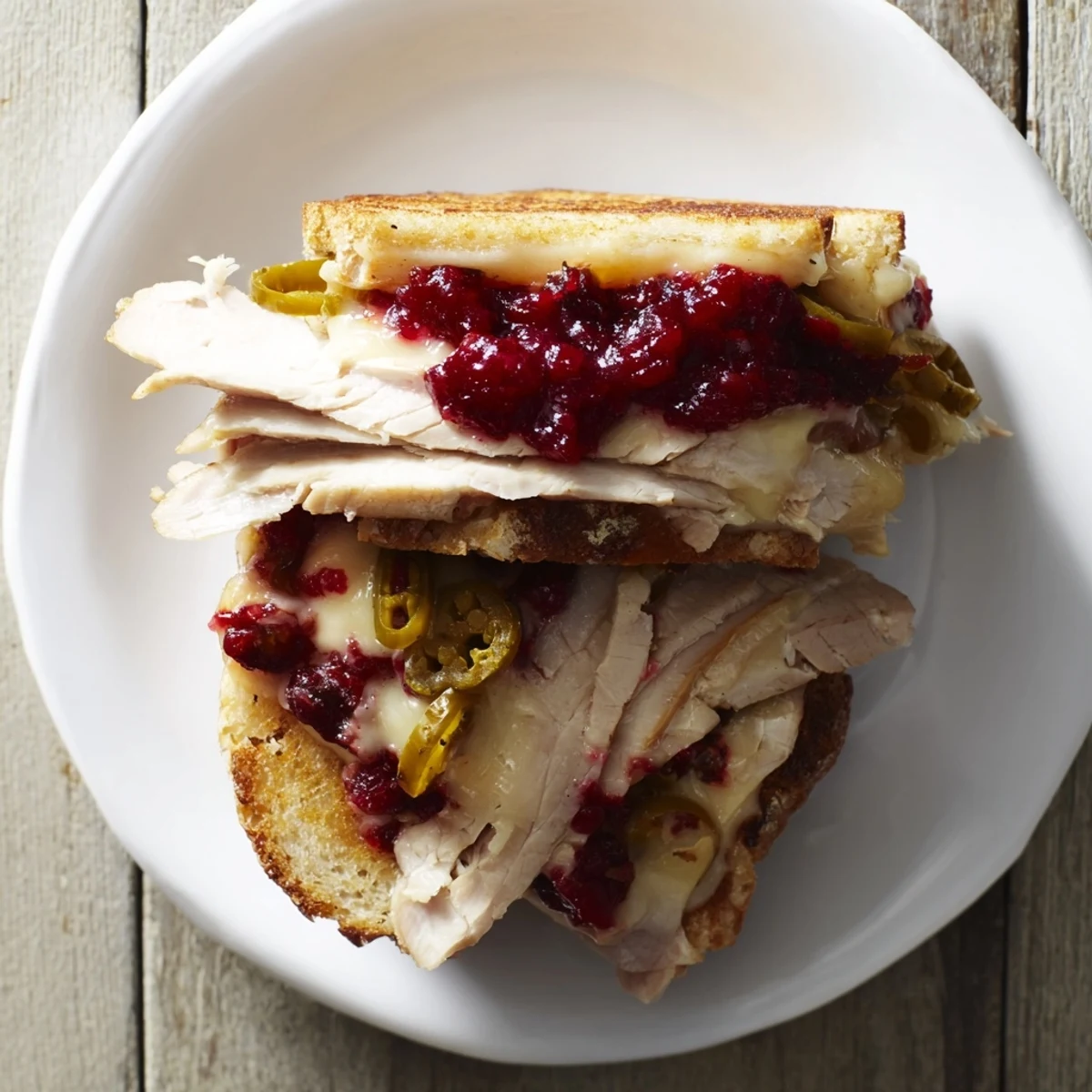 Air Fryer Jalapeño Cranberry Turkey Grilled Cheese: A warm, comforting sandwich, oozing melted cheese and tart cranberry.