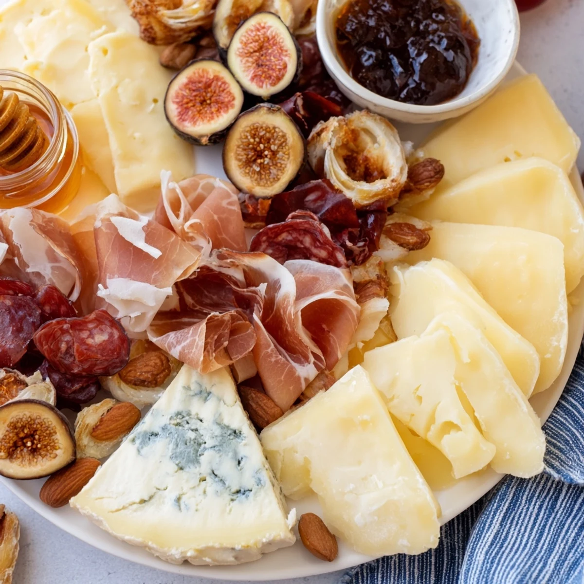Plateau des Rois Mages Gourmand platter, brimming with cheeses, meats, fruits, and nuts, ready for holiday sharing.