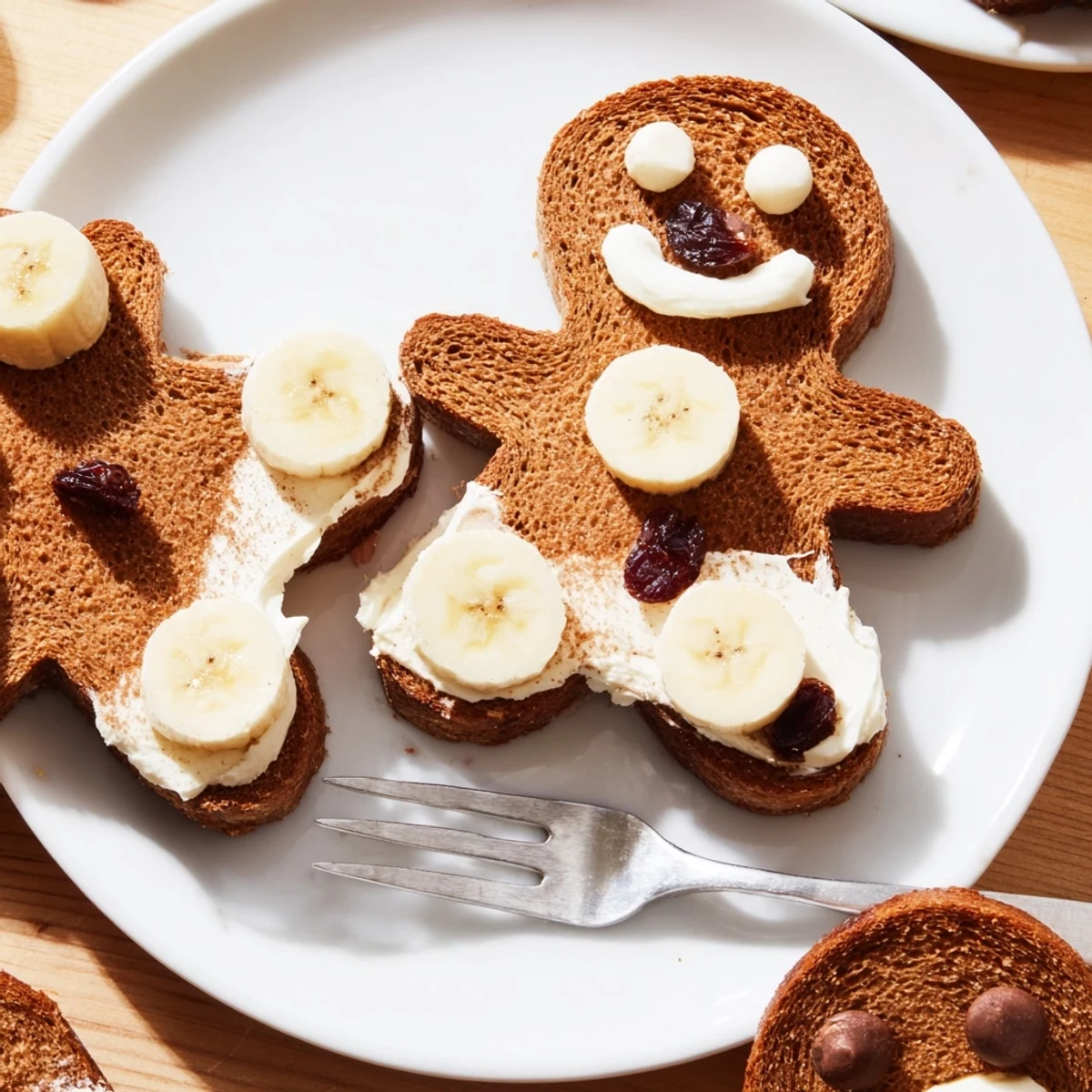 Soft, creamy gingerbread man sandwich cutouts ready for a kid's lunch or party platter.