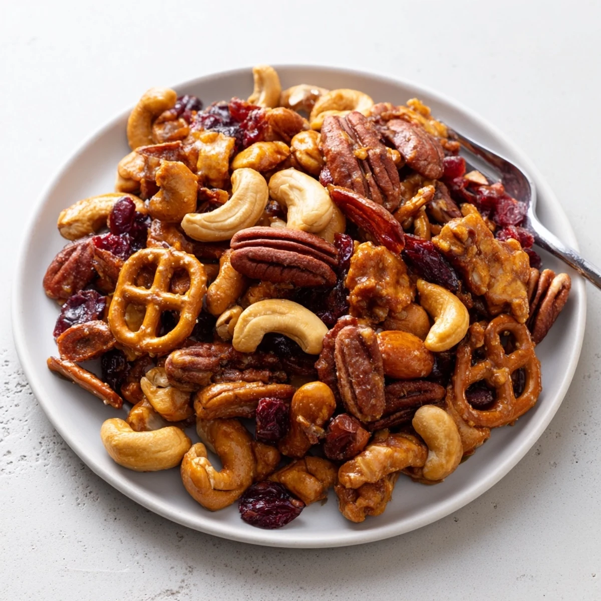 Golden brown Sweet and Salty Holiday Nut Bowl: a perfect crunchy, sweet holiday treat.