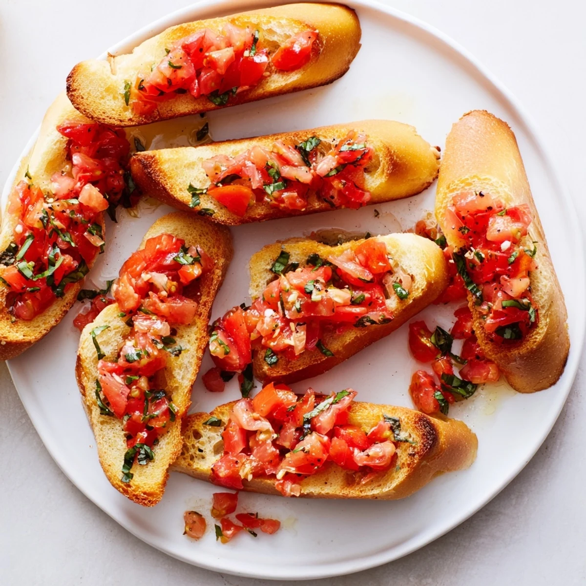 Bruschetta Toasts Diagonal Line