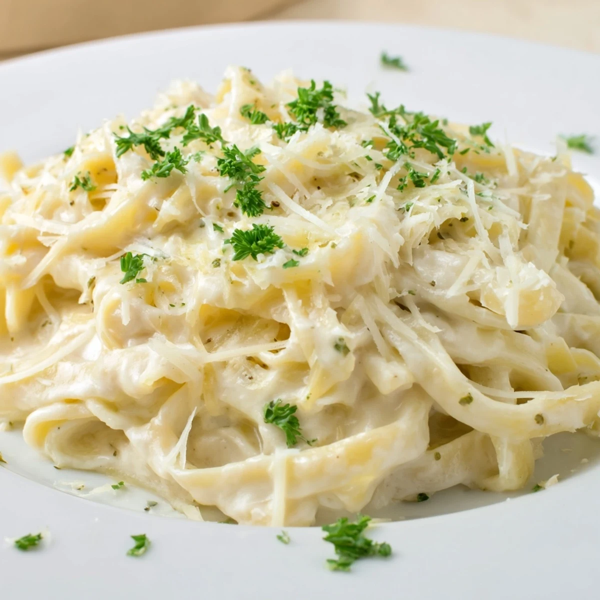 A comforting bowl of Pasta Alfredo Cottage Hack, highlighting rich flavor and quick preparation skills.