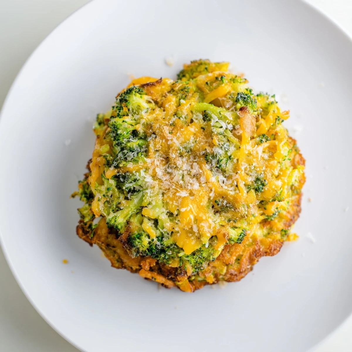 Golden-brown Cheesy Broccoli Patties: crispy exterior revealing a cheesy, veggie-packed interior, perfect for dipping.