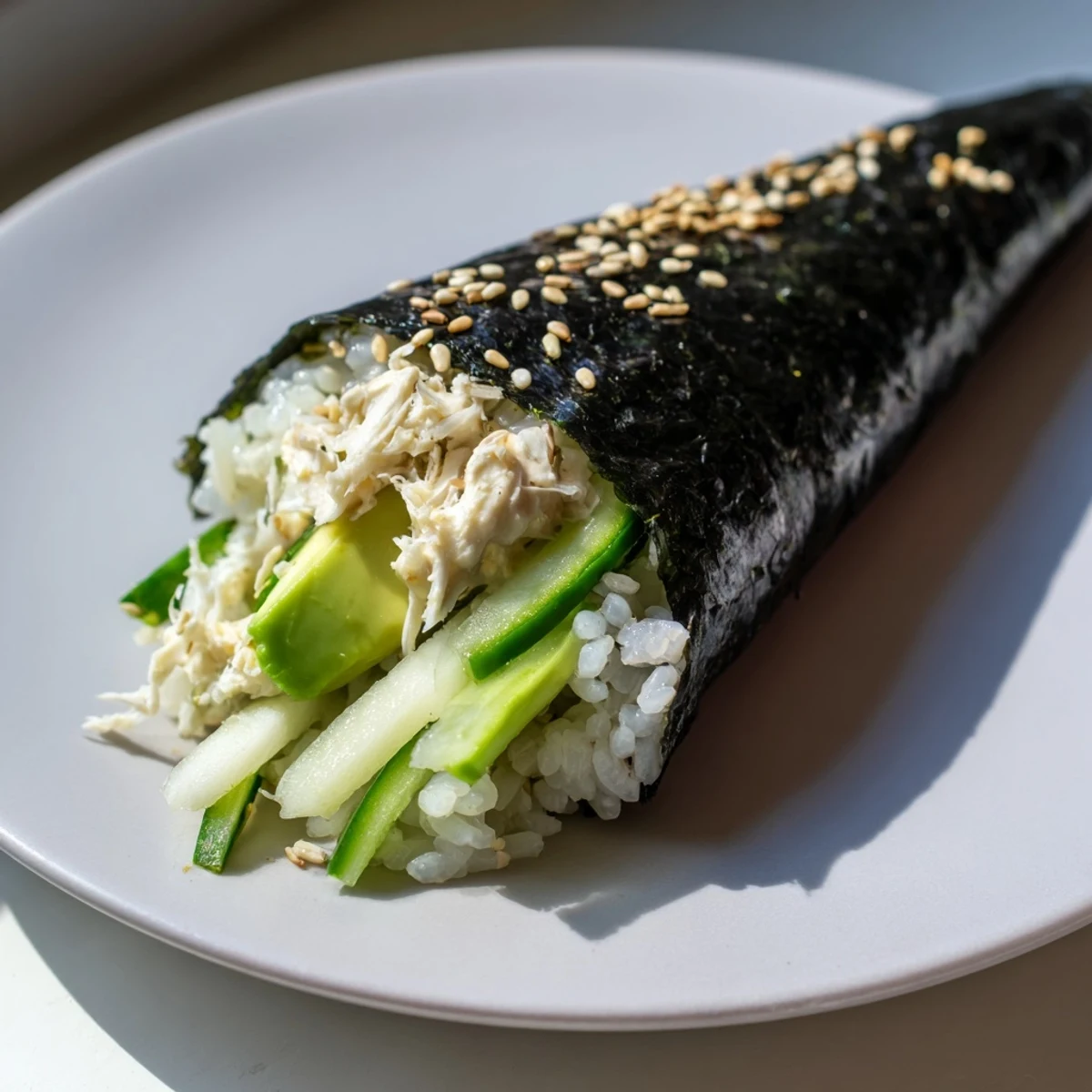 Savory Sushi Rice Hand Rolls, filled with crab and veggies, perfect for a quick and fresh meal.