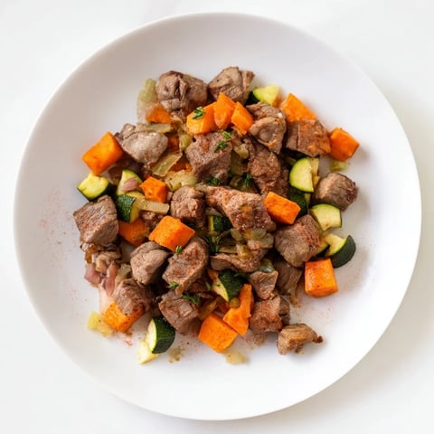 Sweet Lamb Platter: Tender lamb and soft vegetables, a perfect meal ready for baby's party.