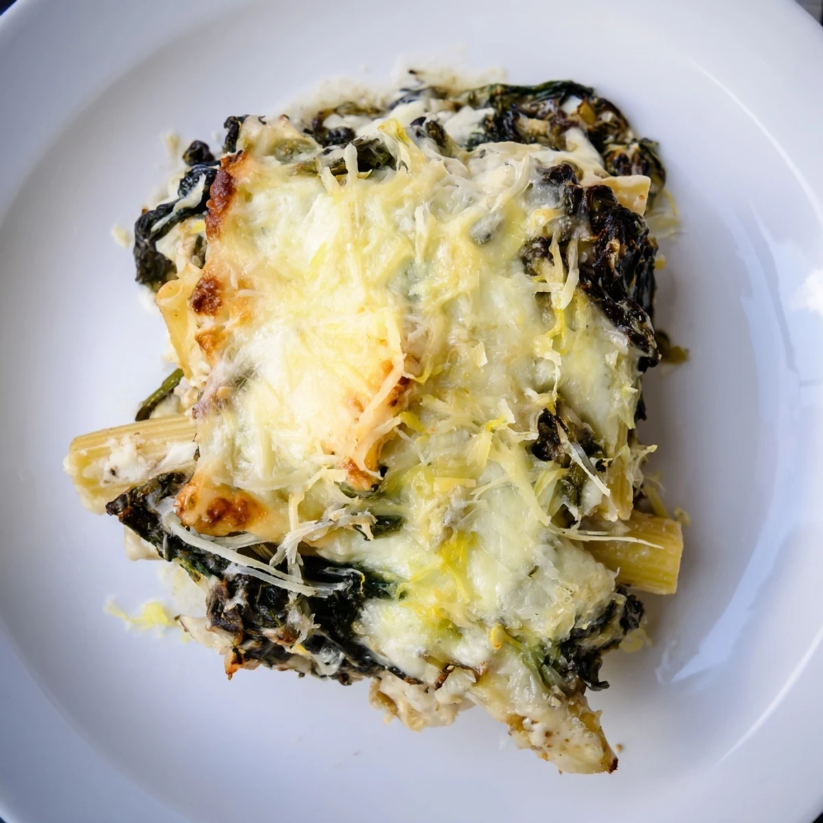 Whipped ricotta & spinach baked pasta, bubbly and cheesy, offers a comforting Italian dinner.