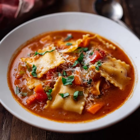 Warm and comforting lasagne soup featuring creamy truffle sauce and tender noodles.  