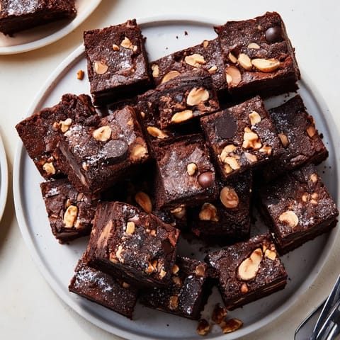 Homemade brownies made with leftover nut-milk pulp, moist, fudgy, and irresistibly chocolatey.  