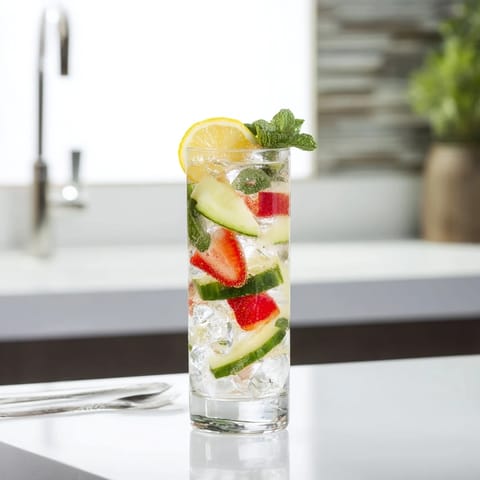 Chilled Water-Based Mocktails bursting with strawberry and mint, perfect for summer gatherings.  