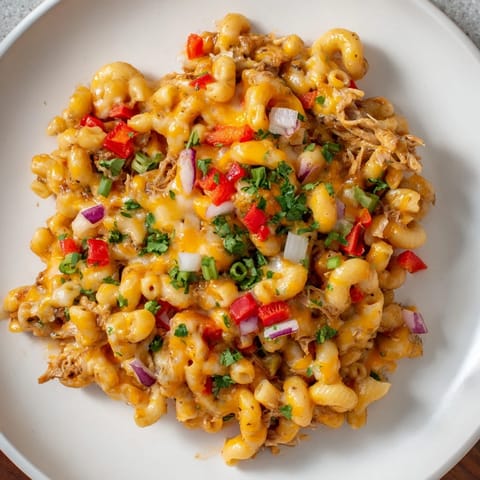 Creamy BBQ Rib Macaroni Skillet, a comforting baked dish with tender ribs and bubbly cheese.