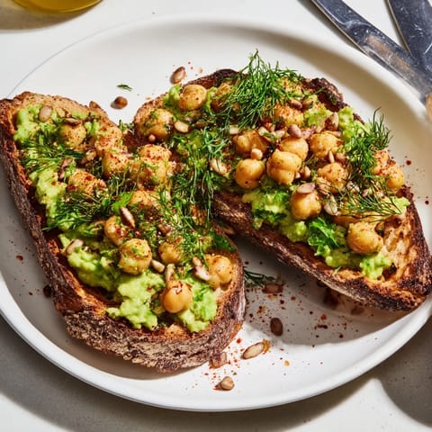 Avocado Toast Chickpeas Herbs
