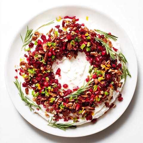 Creamy feta and cranberry beauty: this crowd-pleasing dip is a flavorful, festive wreath.