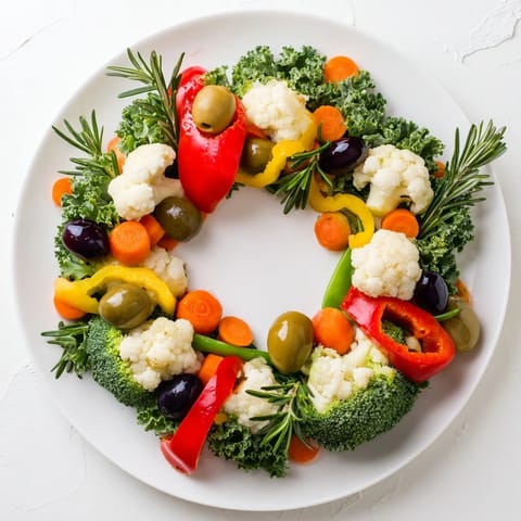 Festive Garland Veggie Wreath