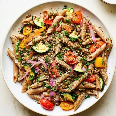 Lentil Pasta with Vegetables