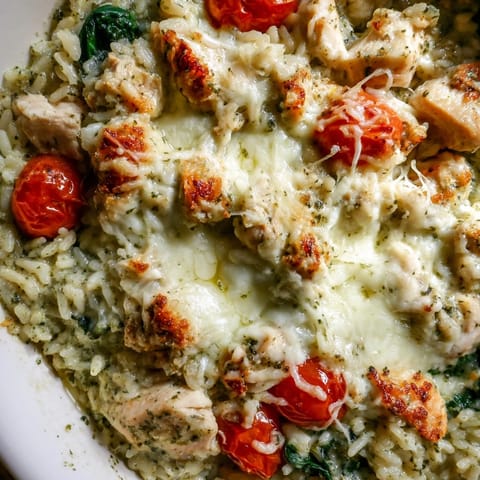 Chicken Pesto Rice Bake