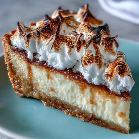 Close-up of Lemon Meringue Pie showing fluffy meringue peaks and bright citrus filling in a golden crust.
