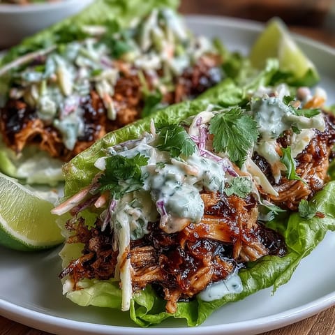 Vegan BBQ Jackfruit Lettuce Tacos