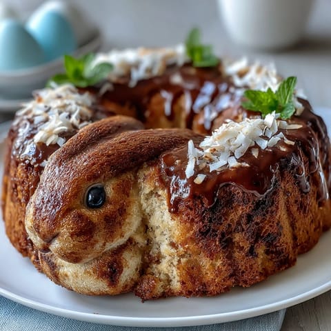 A festive Easter Bunny Cake with hidden sprinkle center, perfect for holiday celebrations and kid-friendly surprises.