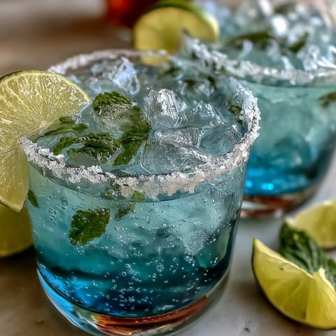 Zesty non-alcoholic margarita mocktail in festive glasses, rimmed with salt and lime zest, perfect for Cinco de Mayo celebrations