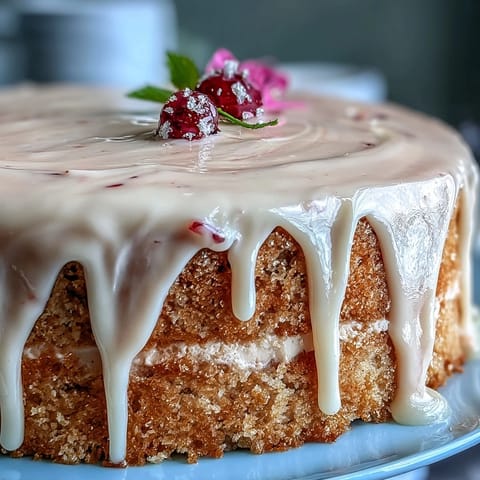 Elegant Bridal Shower Rosé Velvet Cake with shimmering gold drip.
