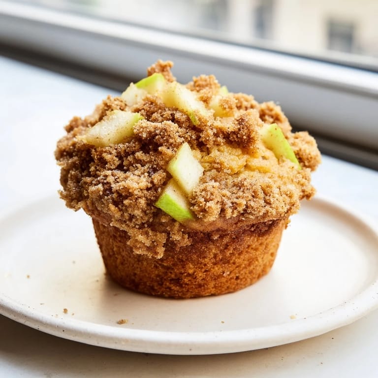 A close-up shot of warm, delicious Tasty Apple Muffins, perfect for a cozy breakfast treat.