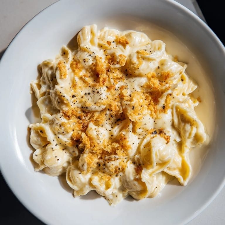 A bowl of Easy Tinis Mac & Cheese: the ultimate quick, cheesy, and satisfying pasta dish.
