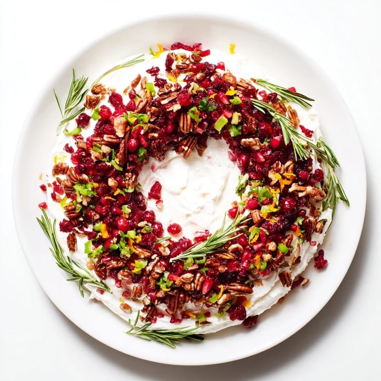 Creamy feta and cranberry beauty: this crowd-pleasing dip is a flavorful, festive wreath.