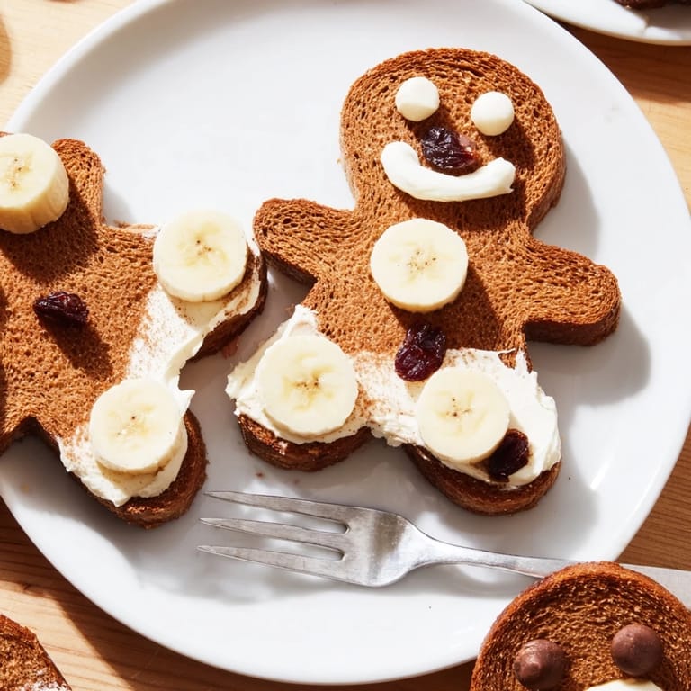 Soft, creamy gingerbread man sandwich cutouts ready for a kid's lunch or party platter.