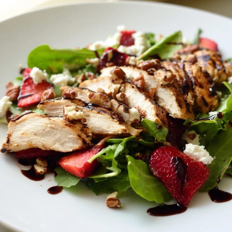 Fresh strawberries, pecans, and juicy grilled chicken make this Strawberry Balsamic Chicken Salad perfect for a light lunch.