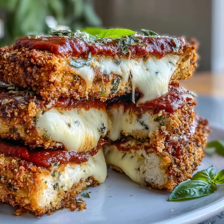 Golden, bubbling mozzarella blankets marinara-drenched tofu, a vegetarian Chicken Parmesan twist.
