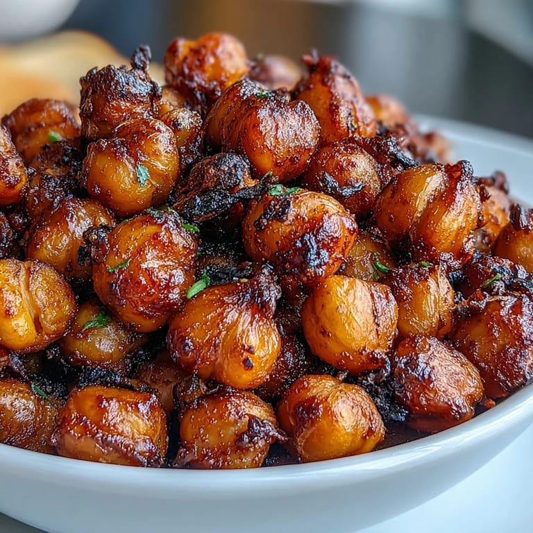 Spicy chili lime baked chickpeas with zesty seasoning, crispy and flavorful for any occasion.  