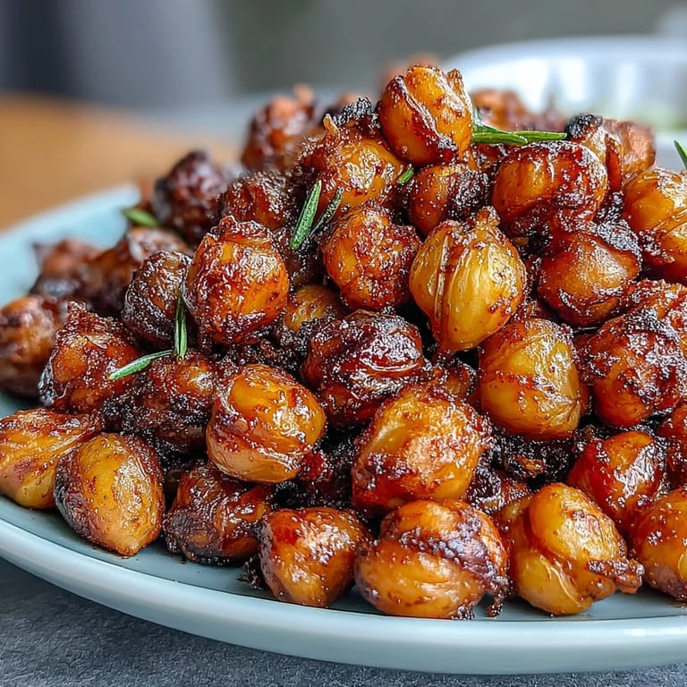 Smoky paprika roasted chickpeas, golden brown and crunchy, ideal protein-packed vegan snack.