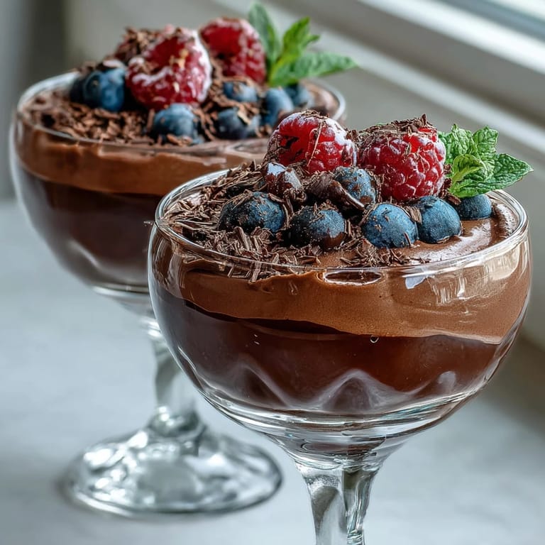 Creamy high-protein dessert blending cottage cheese, Greek yogurt, and dark chocolate for a smooth, indulgent treat.