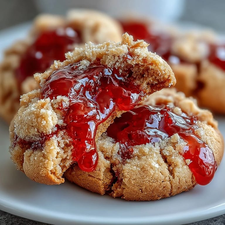 Delightful strawberry jam thumbprint cookies, with a buttery base and sweet homemade fruit filling.