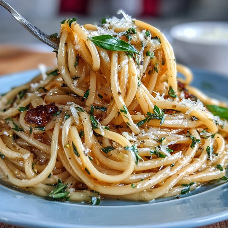 Creamy Spring Pasta Limone in a skillet, featuring al dente pasta tossed in a rich lemon-butter sauce with parmesan and basil.